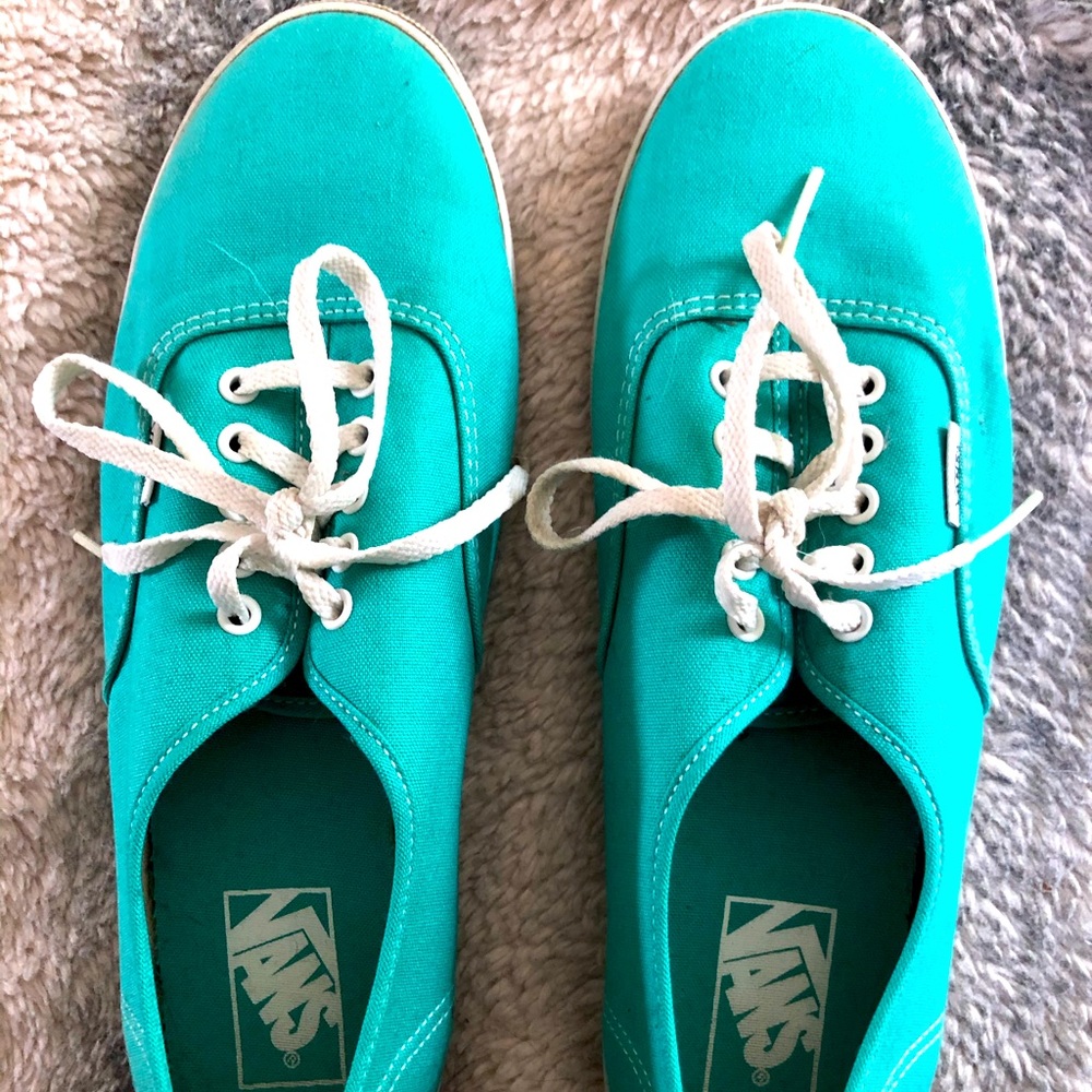 Blue/Green Vans. Men’s size 9, Women’s size 10.5